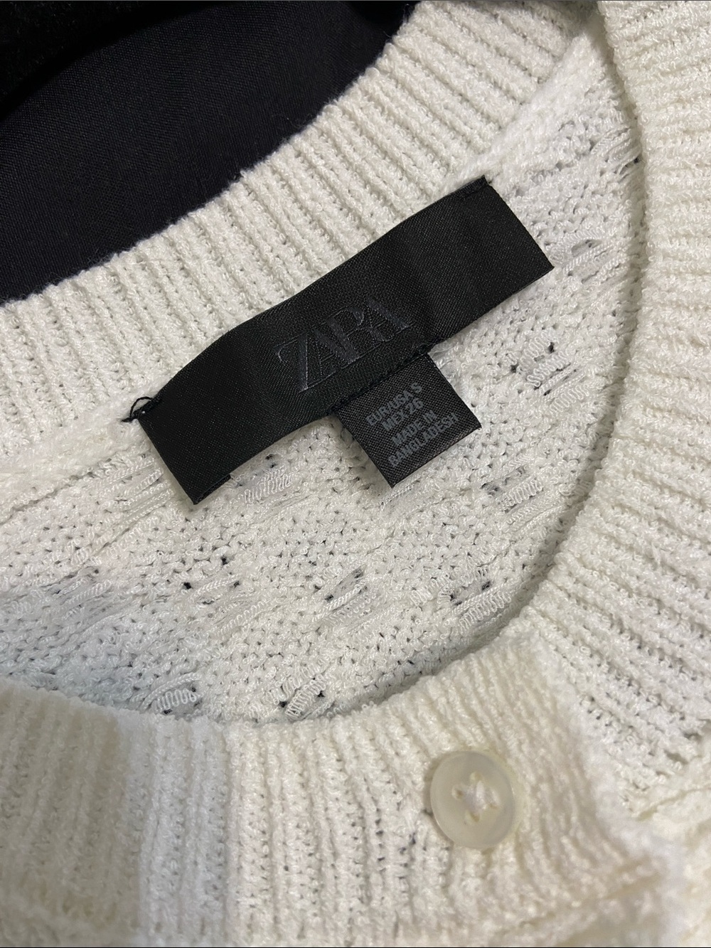 Zara Cream Ruffle-Front Knit Cardigan - Picture 5 of 6